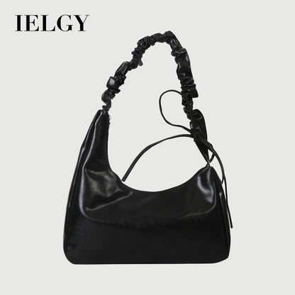 Ielgy Large Capacity Bag Ladies Black Shoulder Portable Small Square Bag