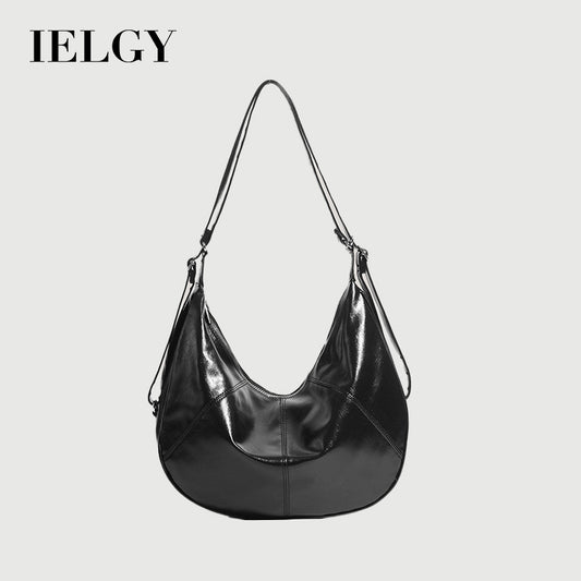 Ielgy Retro Dumpling Bag Large Capacity Fashion Commuter Tote Bag Niche High-End Messenger Bag