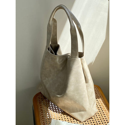 Ielgy Korean Style Silver Commuter Large Capacity Casual Tote Bag Shoulder