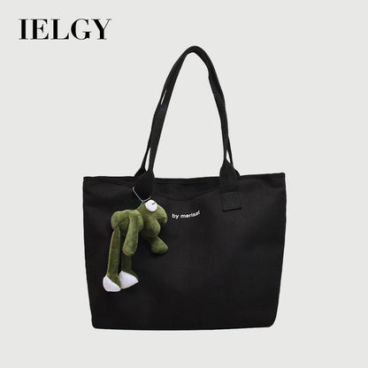 Ielgy large capacity canvas bag women 2020 new Korean version spring and summer Canvas Tote Bag portable simple one shoulder bag trend