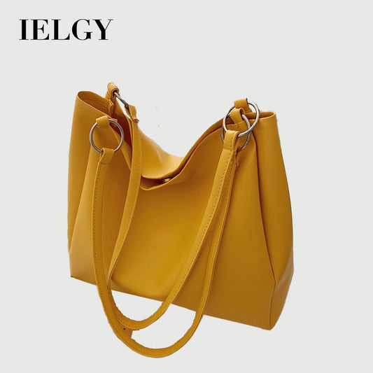 IELGY solid color Korean large-capacity fashion tote bag all-match in class