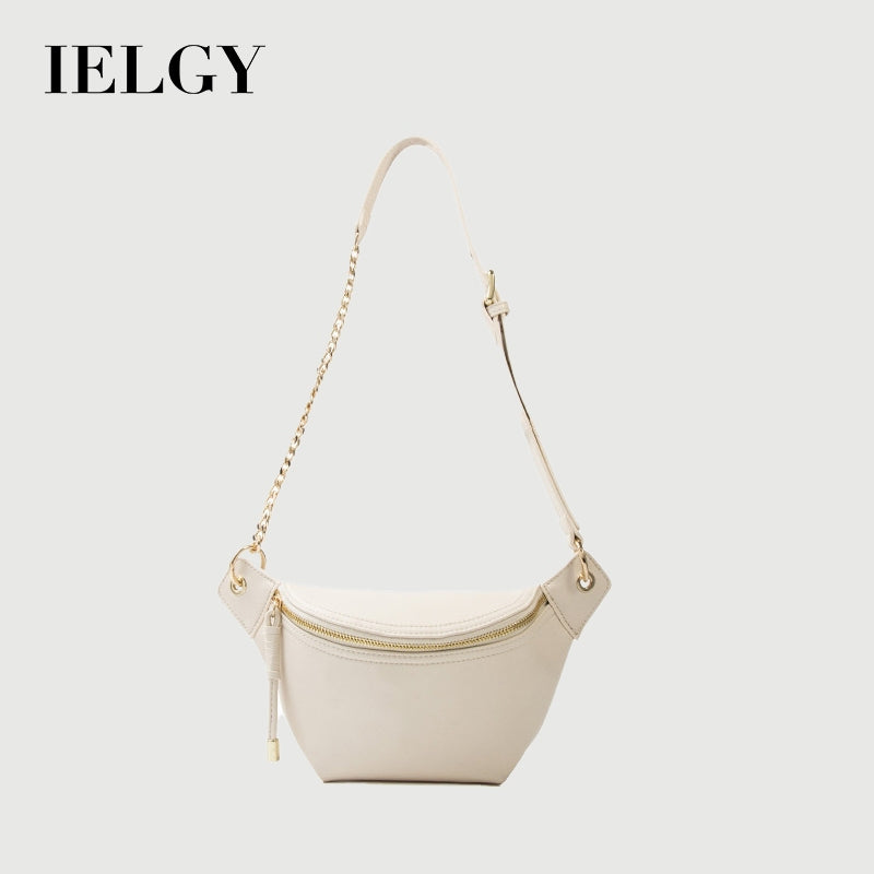 Ielgy Ladies Waist Bag Niche Design Shoulder Messenger Bag Street Trendy All-Match Chest Bag