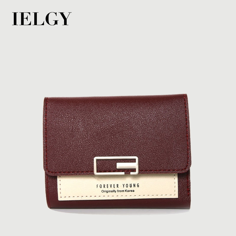IELGY Wallet women's short buckle fashion Mini zero wallet