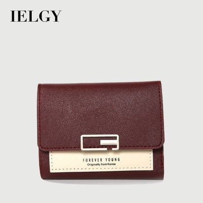 IELGY Wallet women's short buckle fashion Mini zero wallet