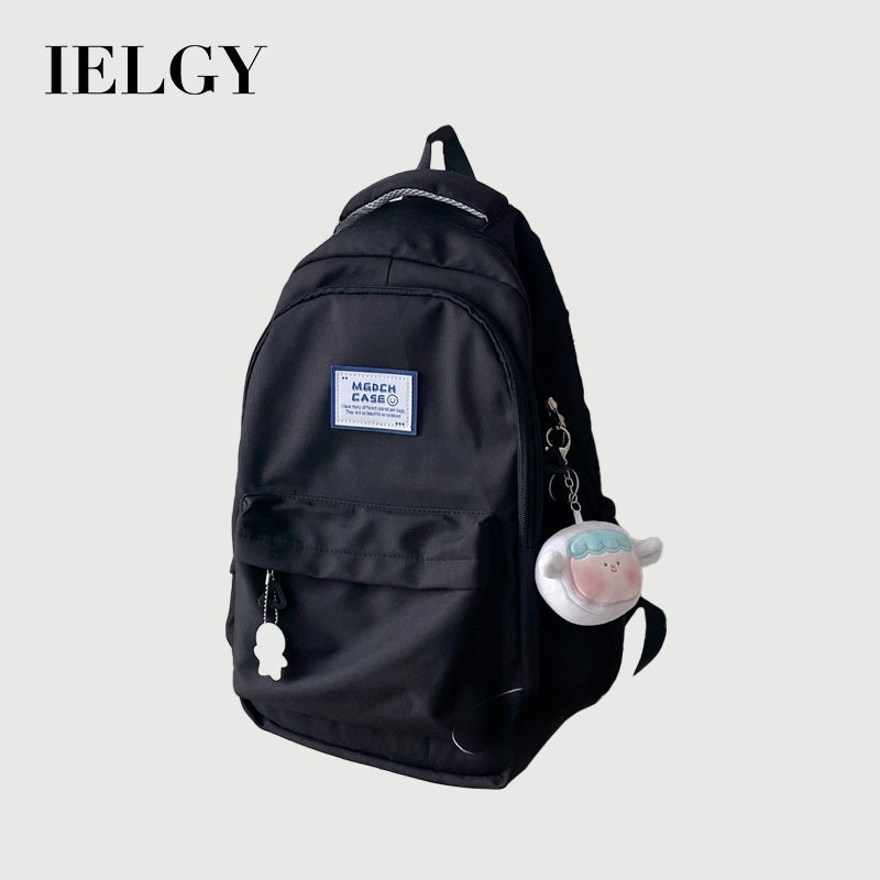 Ielgy Ladies Backpack Waterproof Smooth Large Capacity Student Simple School Bag Computer Backpack