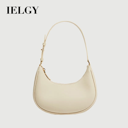 IELGY women's all-match simple niche baguette half moon shoulder bag