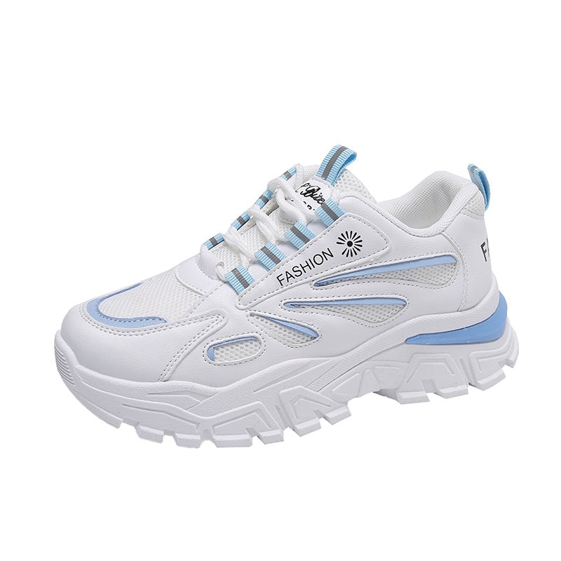 IELGY Fashionable Breathable Trendy Korean Round Toe Lace-up Sports Women's Shoes