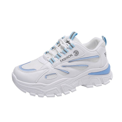 IELGY Fashionable Breathable Trendy Korean Round Toe Lace-up Sports Women's Shoes