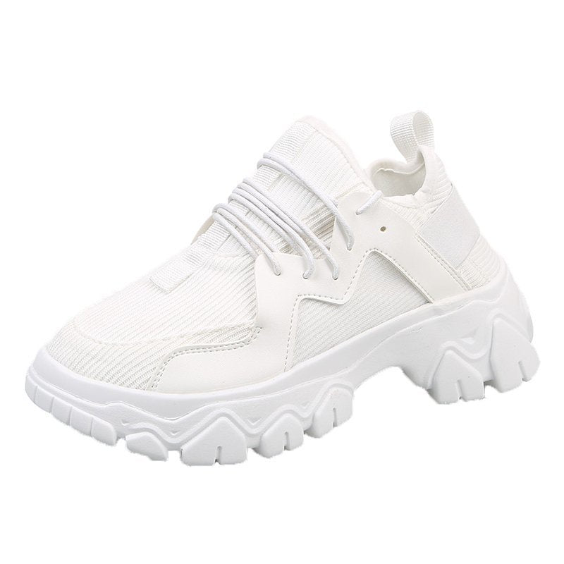 IELGY fashion lace-up women's shoes platform casual mesh sneakers