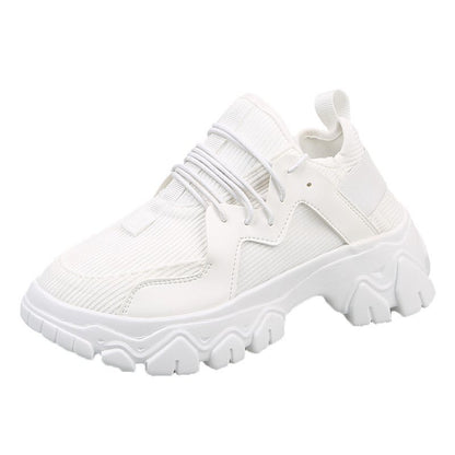 IELGY fashion lace-up women's shoes platform casual mesh sneakers