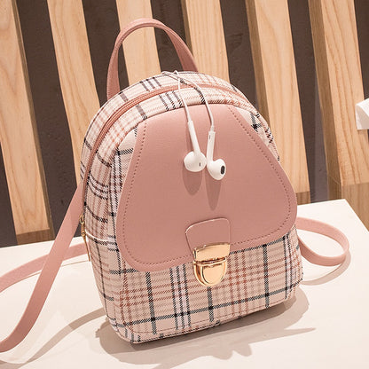 IELGY Women Small Backpack Lock Crossbody Purse Versatile Storage Brown Zipper Match Stain Resistant