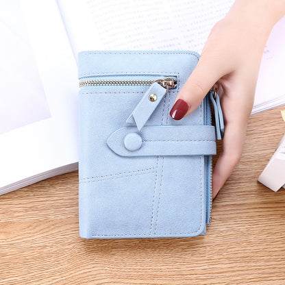 IELGY Women's short wallet small fresh multifunctional folding