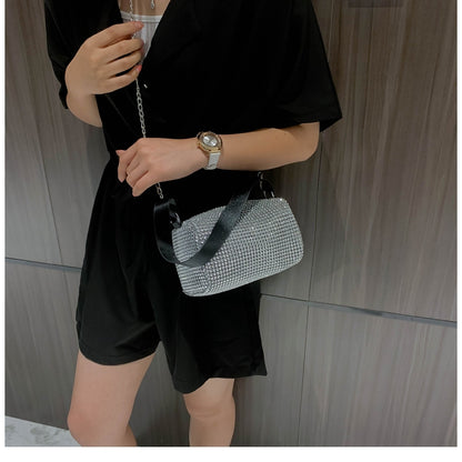 IELGY Diamond bucket bag Korean crossbody shoulder bag fashion chain dinner bag