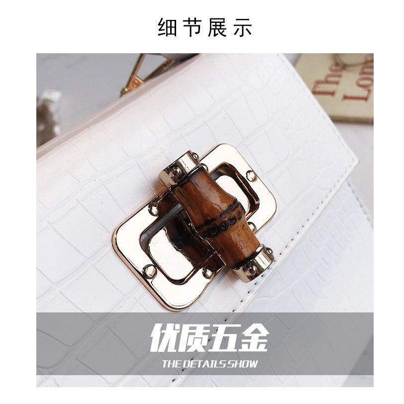IELGY handbag crocodile small square bag handbag bamboo bag