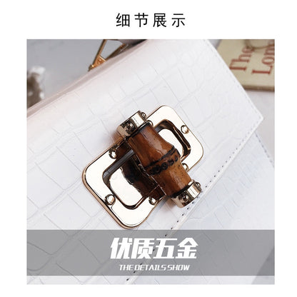 IELGY handbag crocodile small square bag handbag bamboo bag