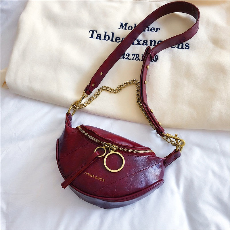 IELGY niche fashion bag chest bag all-match single shoulder messenger bag