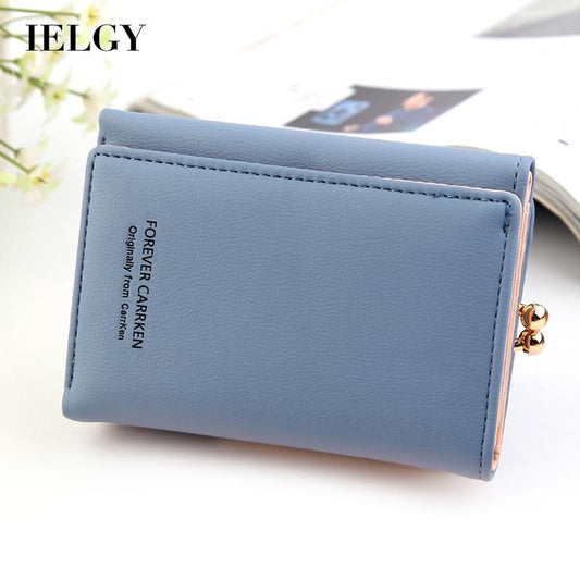 IELGY short wallet ladies small wallet Korean coin purse multi-card personalized leather bag women