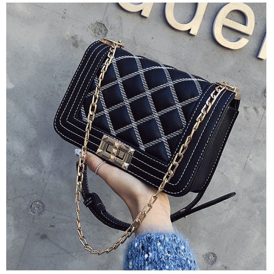 Korean version of the chain rhombic lock shoulder bag Messenger bag