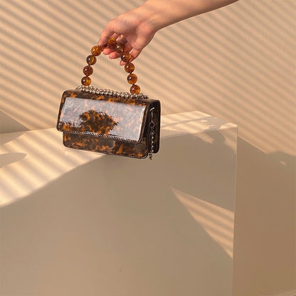 IELGY niche design retro fashion beaded chain messenger bag