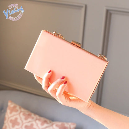 IELGY Transparent acrylic bag hot sale ladies square bag shoulder chain bag