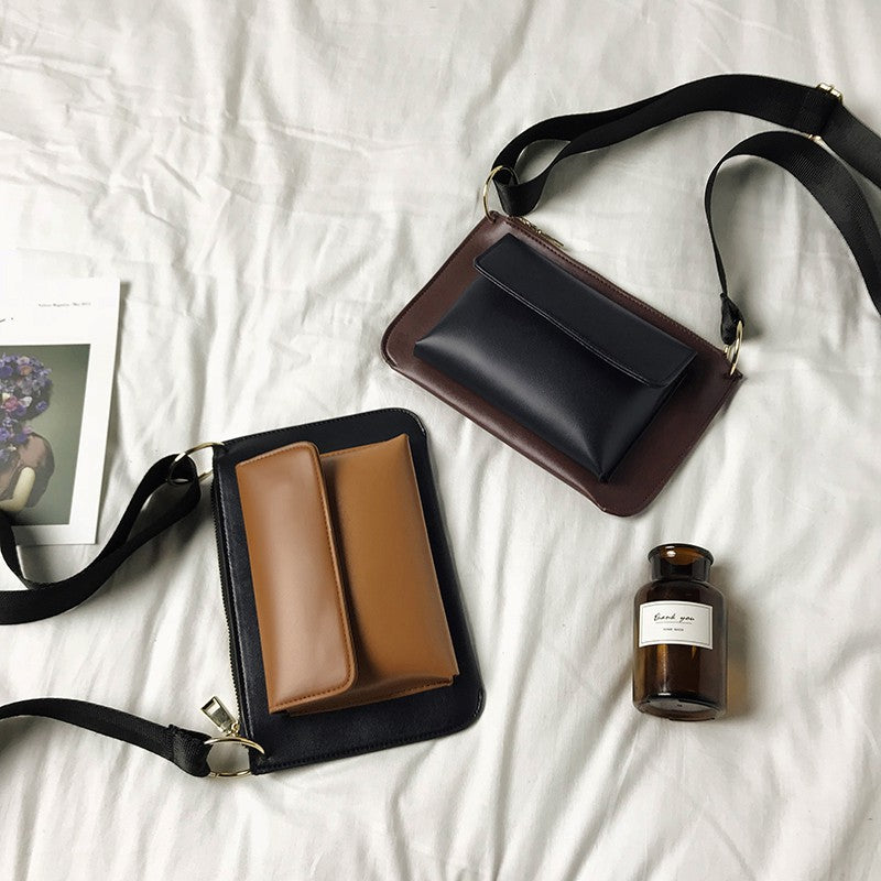 Envelope bag wide shoulder strap messenger bag
