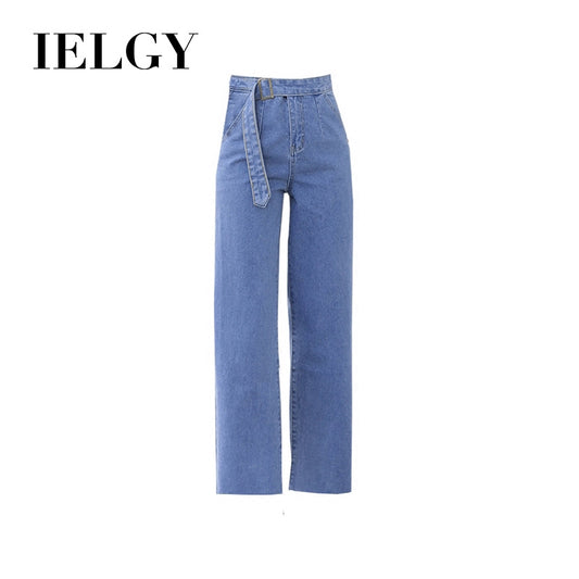 IELGY Super fire straight loose jeans wide leg pants women high waist cropped pants