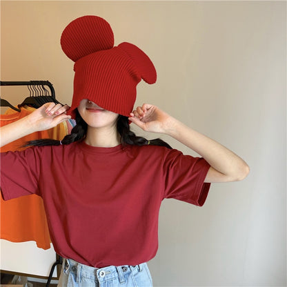 IELGY candy color short-sleeved T-shirt women's summer new loose-fitting blouse
