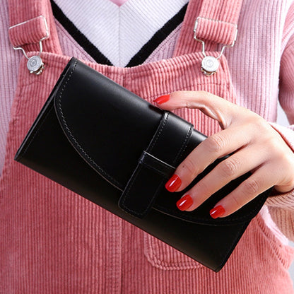 IELGY Solid Color Korean Wallet Women's Long Style Fashionable Multifunction Large-capacity Buckle