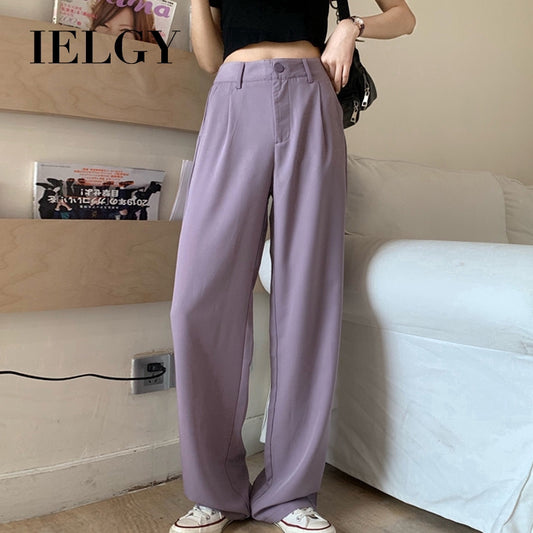 IELGY Summer purple women's wide trousers purple Wide-legged Pants