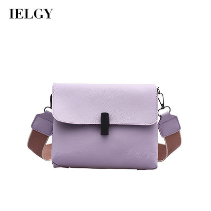 IELGY Women's bag square crossbody versatile casual PU simple fashionable black big