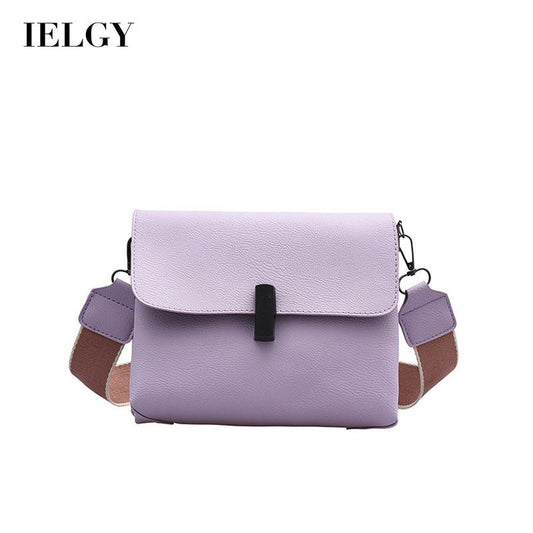 IELGY Women's bag square crossbody versatile casual PU simple fashionable black big