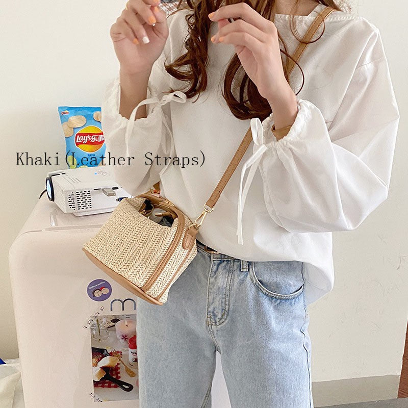 IELGY Straw handbag fashion hand bag female bag tide all-match one-shoulder diagonal bag