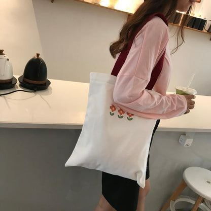 IELGY Japanese literary print cute canvas bag