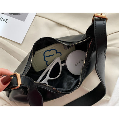 IELGY New niche retro soft leather pleated underarm cloud pleated underarm all-match crossbody shoulder bag