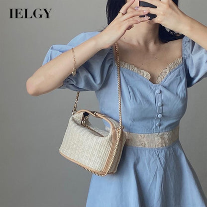 IELGY Straw handbag fashion hand bag female bag tide all-match one-shoulder diagonal bag