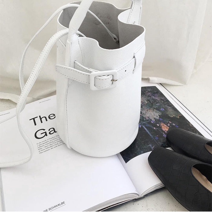 IELGY New Korean Candy Color Handmade Bucket Bag Shoulder Diagonal Tote Bag