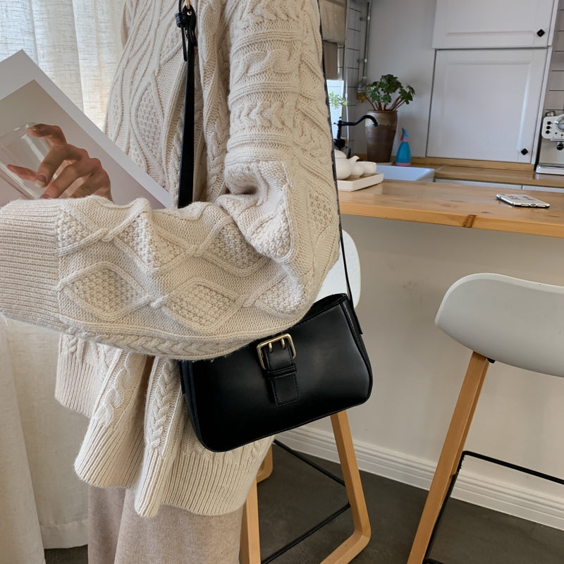 French niche bag women's bag new 2019 fashion single-shoulder bag texture axil bag net red with the same stick bag
