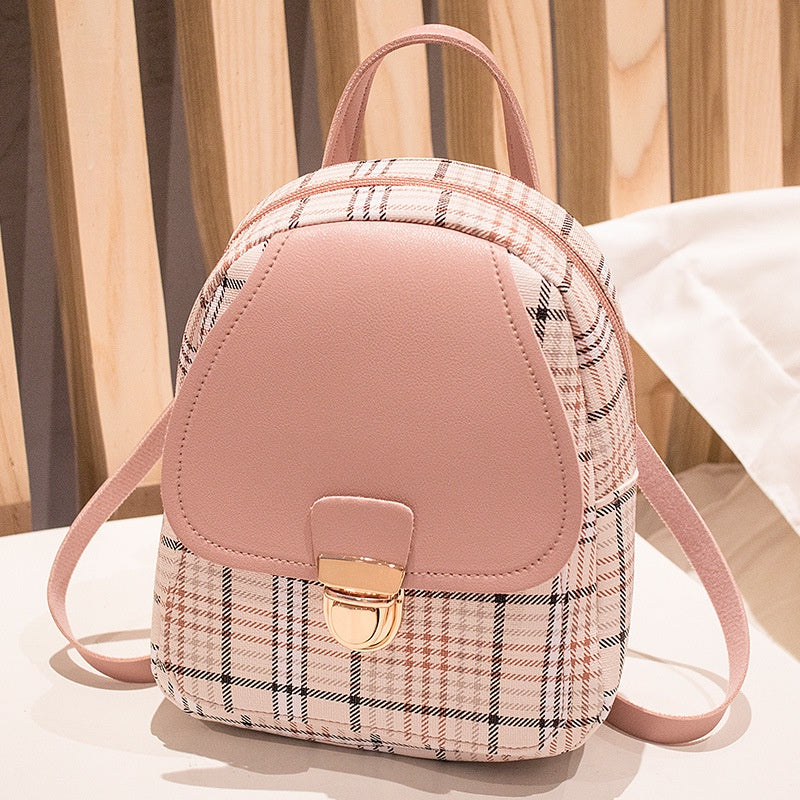 IELGY Women Small Backpack Lock Crossbody Purse Versatile Storage Brown Zipper Match Stain Resistant