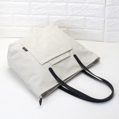 IELGY Women's single shoulder tote bag canvas bag simple literary single shoulder handbag