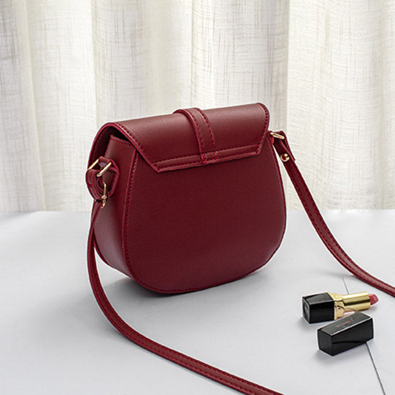 IELGY Fashion Women's bag Mobile phone Saddle Japanese and Korean All-match Black 4 colors Diagonal One shoulder Trendy