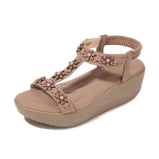 IELGY [Size36-42] Platform sandals height 5cm slope platform large size women's shoes