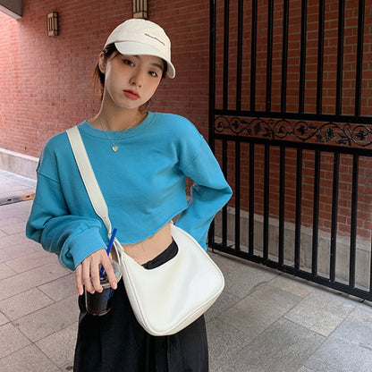 IELGY texture fashion solid color all-match casual one-shoulder western style diagonal bag