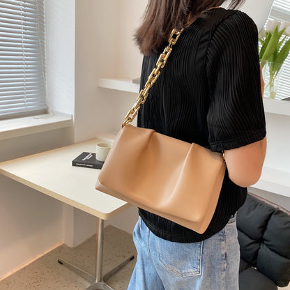 IELGY thick chain small design solid color shoulder diagonal