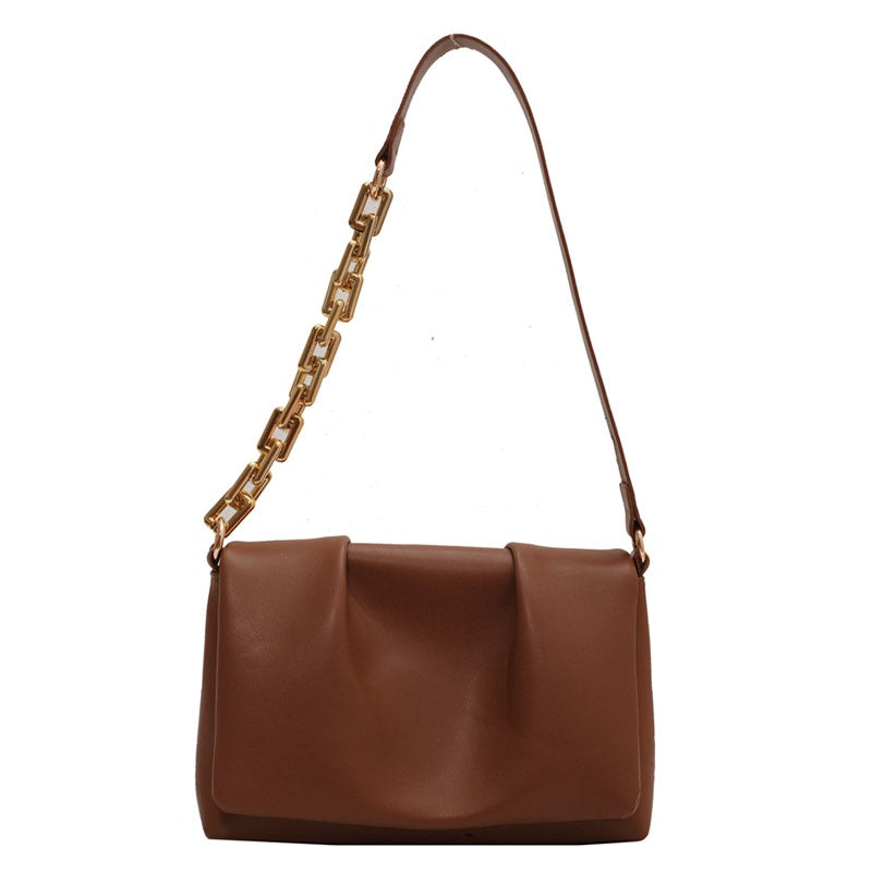IELGY thick chain small design solid color shoulder diagonal