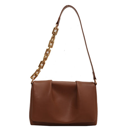 IELGY thick chain small design solid color shoulder diagonal
