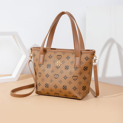 IELGY handbags bucket bags flowers diagonal bags simple and classic shoulder bags soft leather ladies mobile phone bags printed Retro