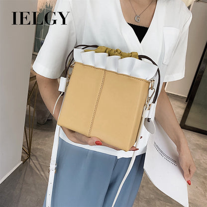 IELGY Bucket bag fashion foreign shoulder shoulder bag Korean version of the simple small bag