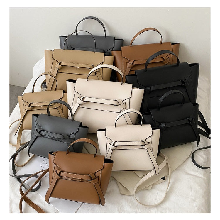 IELGY Women's bag retro Hand bag one shoulder Crossbody fashion ins fashion Square solid color all-match