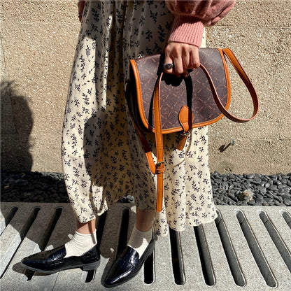 IELGY saddle bag retro fashion casual one shoulder messenger small bag female bag