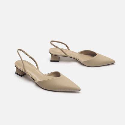 IELGY Simple pointed toe square heel sandals women